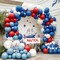 Red Blue White Balloon Garland - Double Stuffed Royal Blue Red Balloons Pearl White Sand Pastel Latex Arch Kit for Birthday 4th of July Graduation Wedding Nautical Patriotic Party Decorations